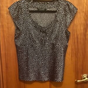 Kasper Black and White Polka Dot Women's Top